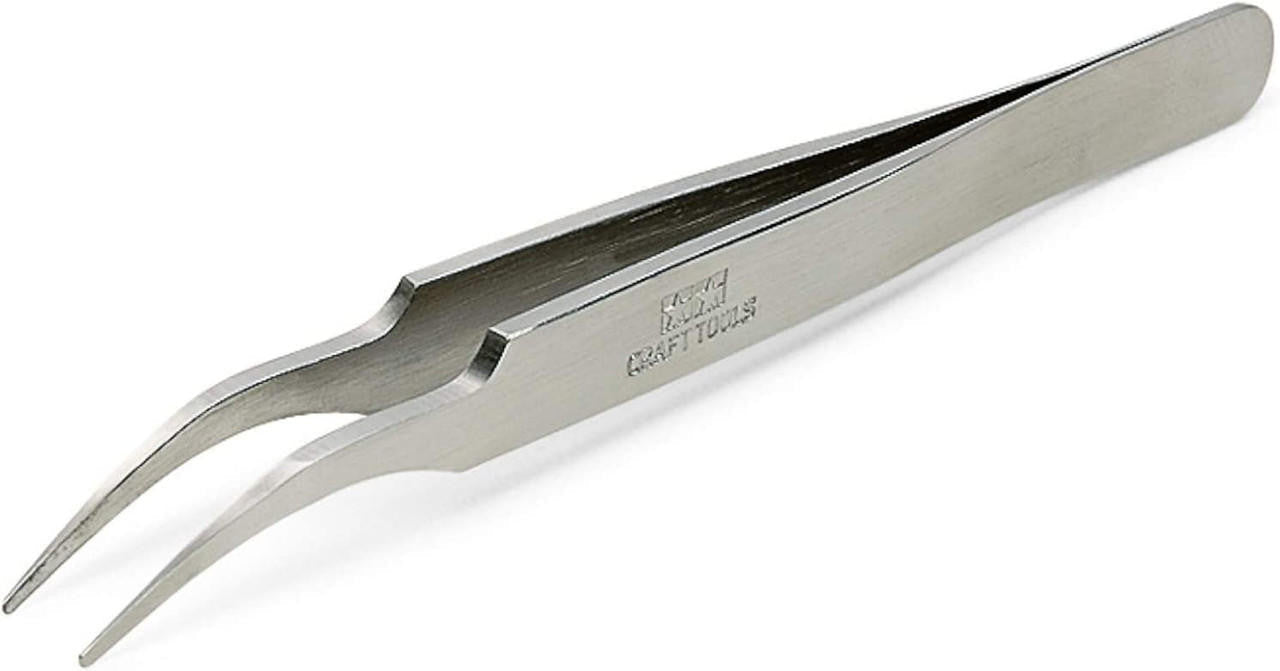 Tamiya HG Angled Tweezers - Round Tip 74108